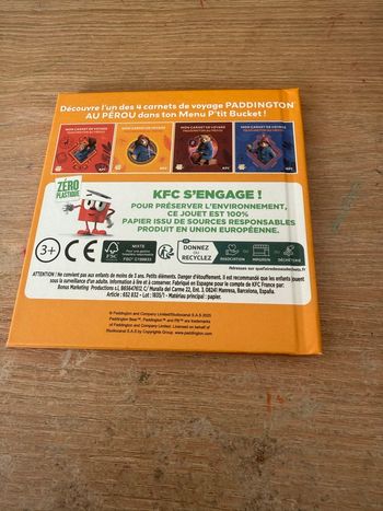 Livre KFC «Mon carnet de voyage Paddington au Pérou»