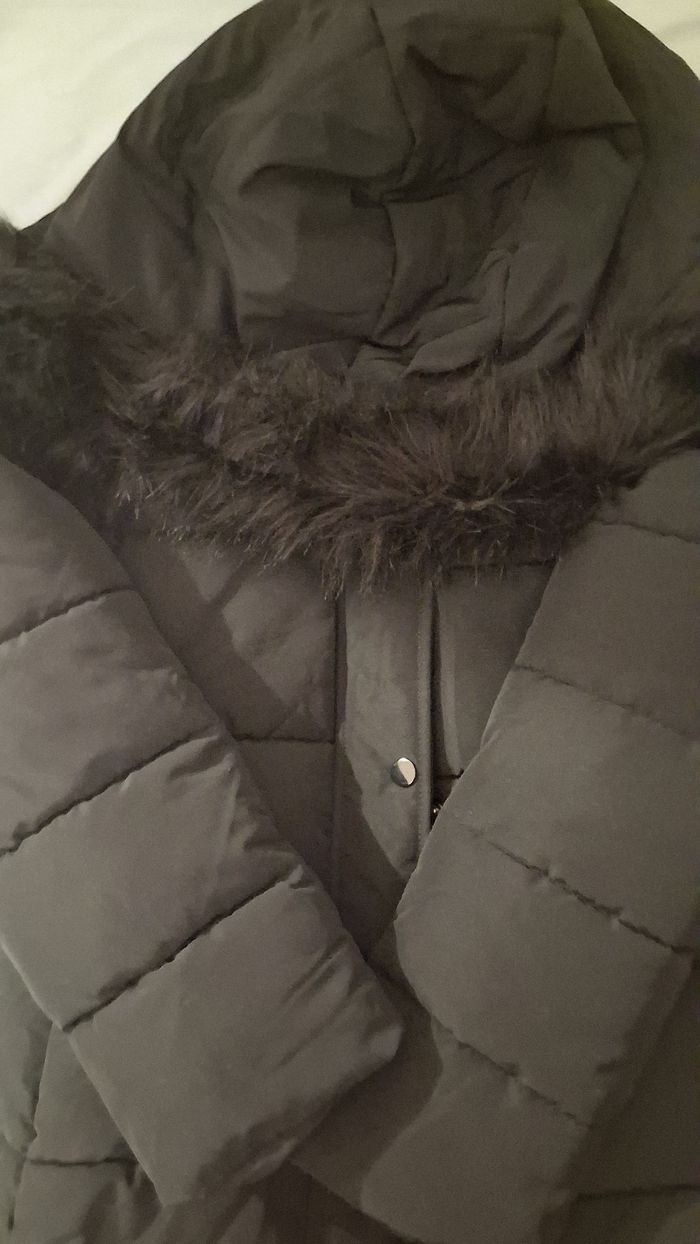 Doudoune longue fourrure noir - photo numéro 2