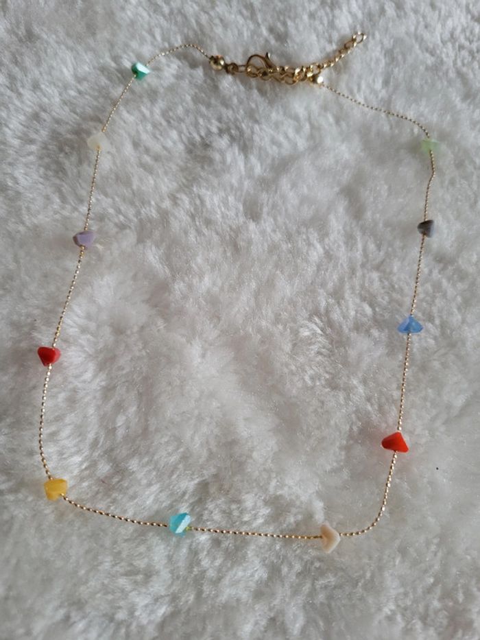 Collier ras de cou plaqué or et zirconiums - photo numéro 8