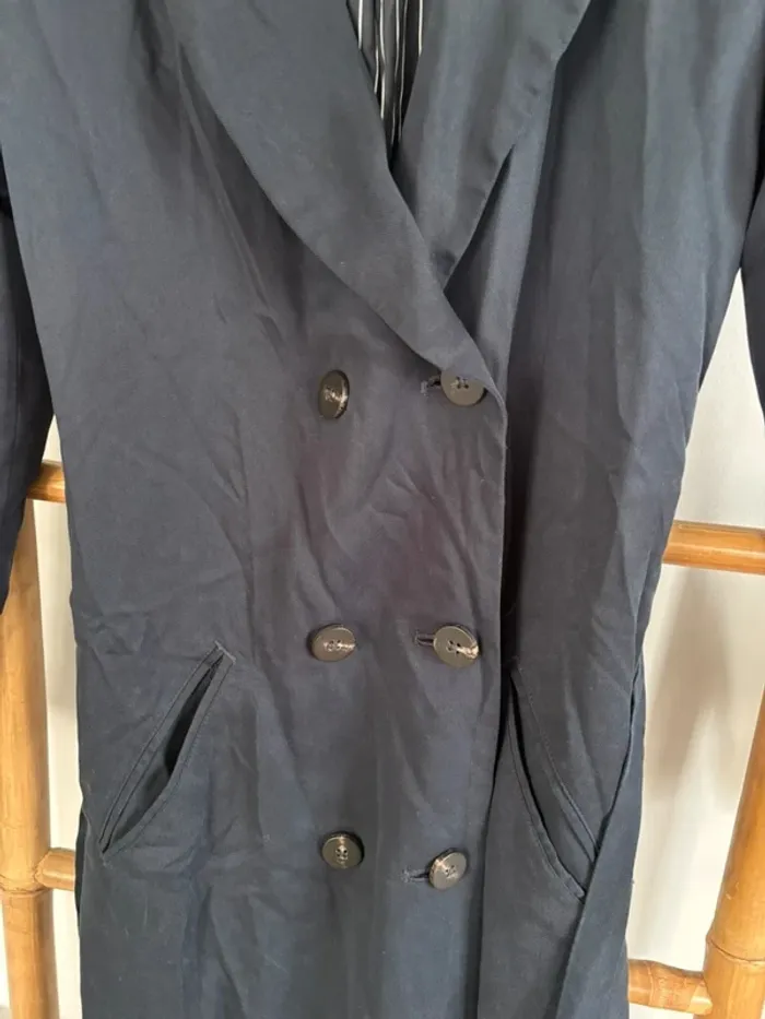 Trench long bleu marine - VILA taille M - photo numéro 8