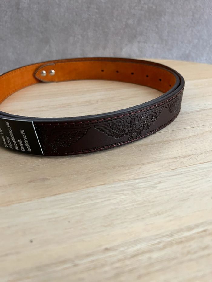 Ceinture en cuir marron taille 105 cm - photo numéro 2