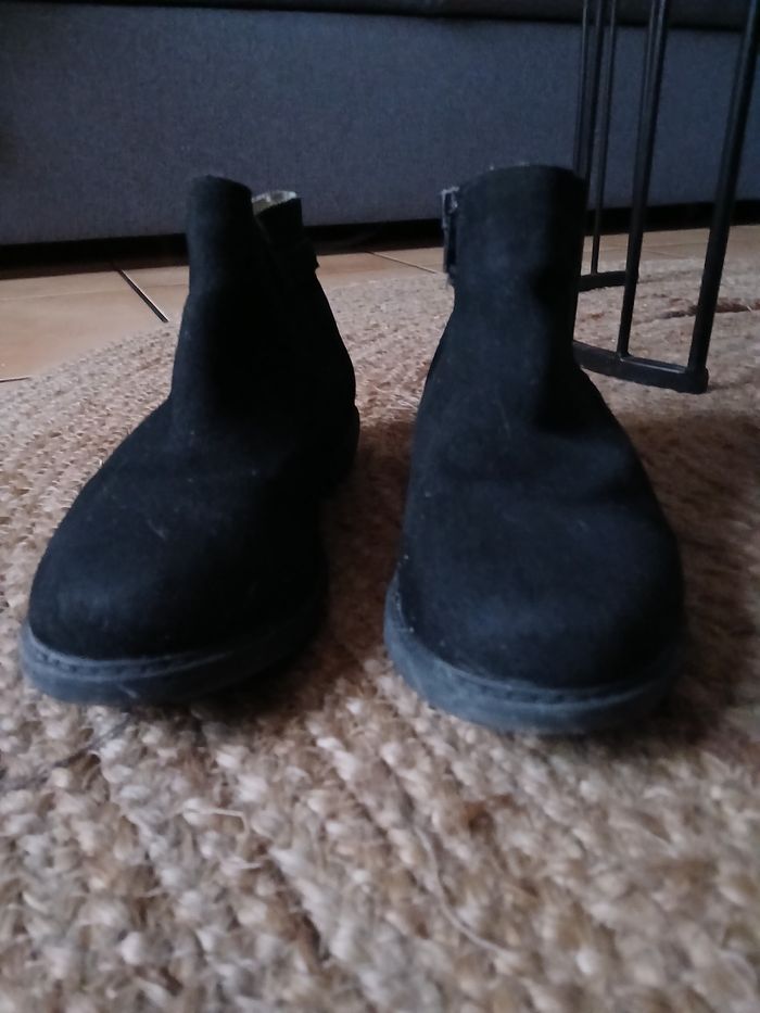 Paire de Botines nubuck noir 35 - Kids by Gémo - photo numéro 3