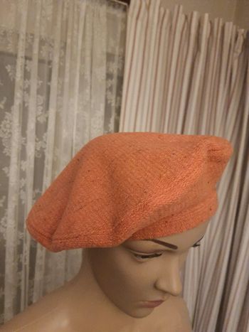 Béret Sugar laine/coton couleur corail 56cm