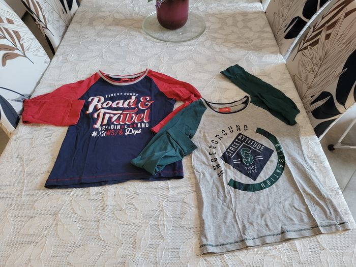 Lot 2 T-shirts manches longues Tissaia 8 ans