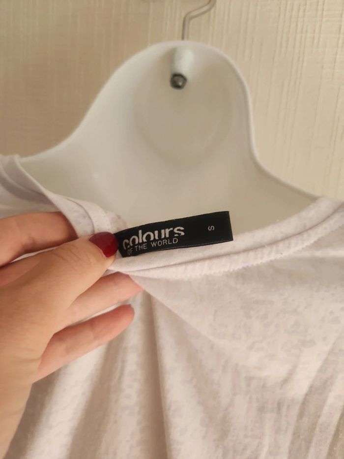 Tee-shirt blanc manches courtes avec poche poitrine - photo numéro 8