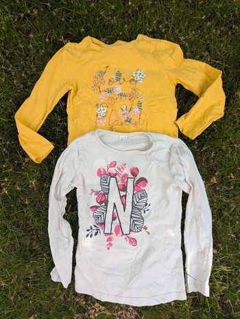 Lot de 2 tee-shirts manches longues 7-8 ans