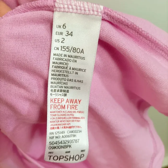 T-shirt rose uni – Topshop – Taille 34 (XS) A683 - photo numéro 9