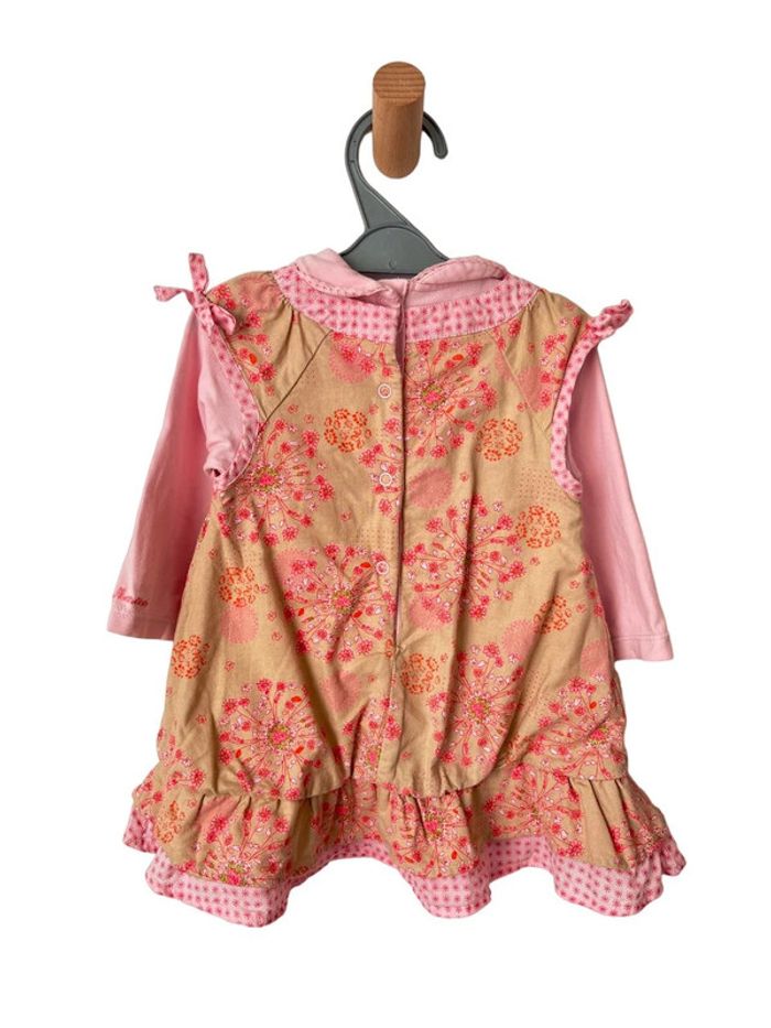 Robe fleurie à manches longues avec col claudine - Marèse 6 mois (67cm) - photo numéro 3