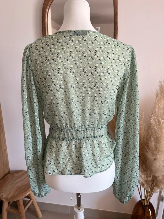 Blouse verte/menthe fleurie Stradivarius - photo numéro 5