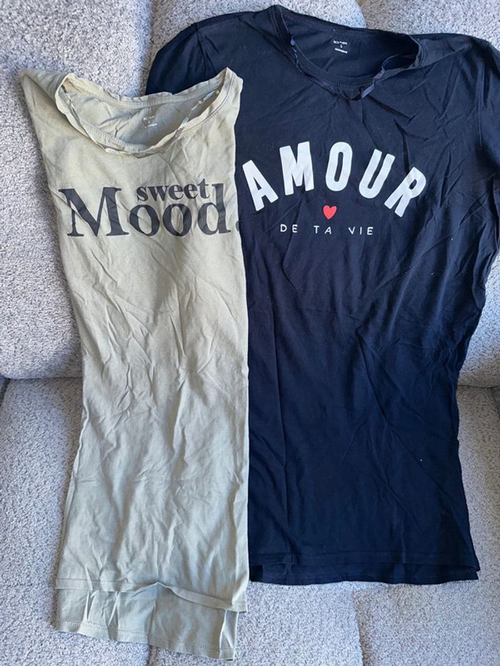 Lot 2 chemise de nuit manches courtes kaki & marine Kiabi