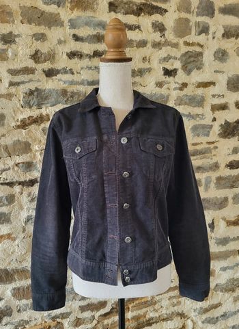 Veste en velours côtelé fin gris marron Id'est Taille M ou 38