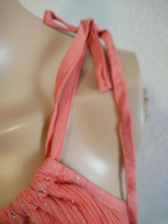 Top Camaïeu couleur corail et doré taille xs - photo numéro 5