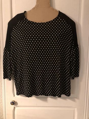 AN61: Blouse Zara noir à pois blanc TL (42/46)