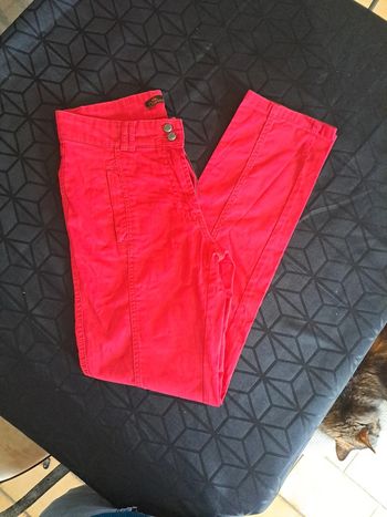 Pantalon rouge bordeaux taille haute taille 38 M