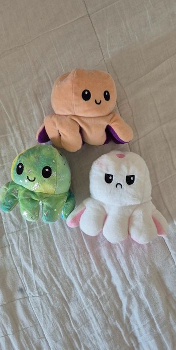 Peluches / doudous réversibles poulpes / poulpy