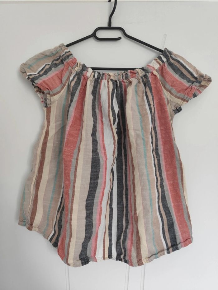 Blouse rayée multicolore