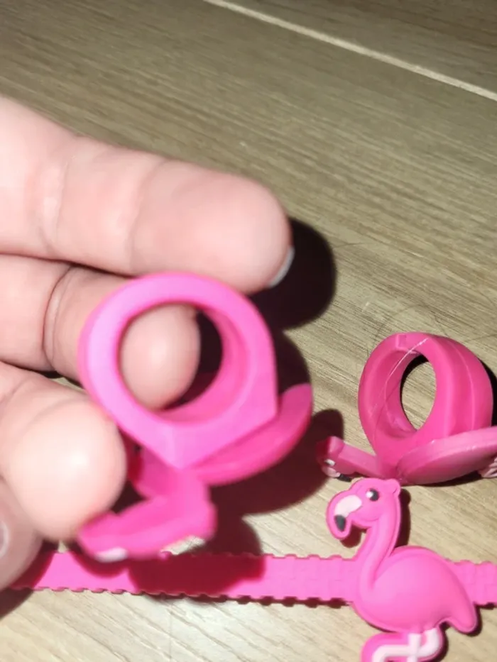 Lot bracelets et bague Flamand rose - photo numéro 4