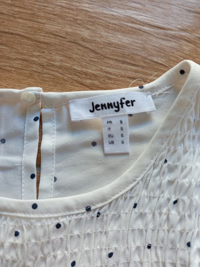 Blouse blanche a pois noirs Jennyfer t.S - photo numéro 3