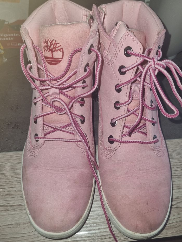 Superbe bottines timberland rose