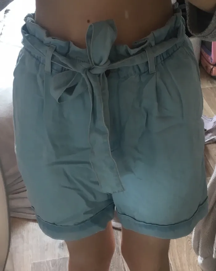 Short taille haute large en effet jean - photo numéro 3