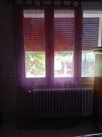 Rideau voilage prune avec perle déco