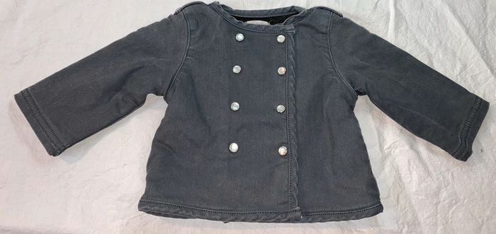 veste en jeans doublée polaire Louis Louise 6 mois
