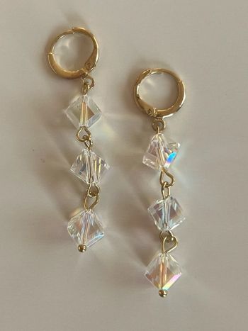 Boucles d’oreilles carrés brillantes