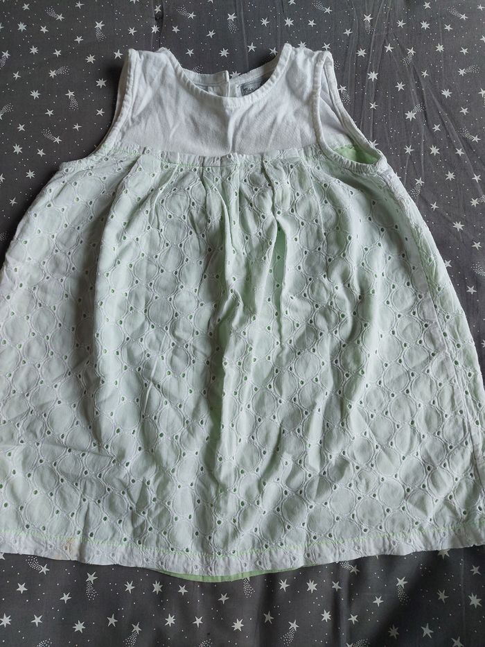 Robe été blanche et verte