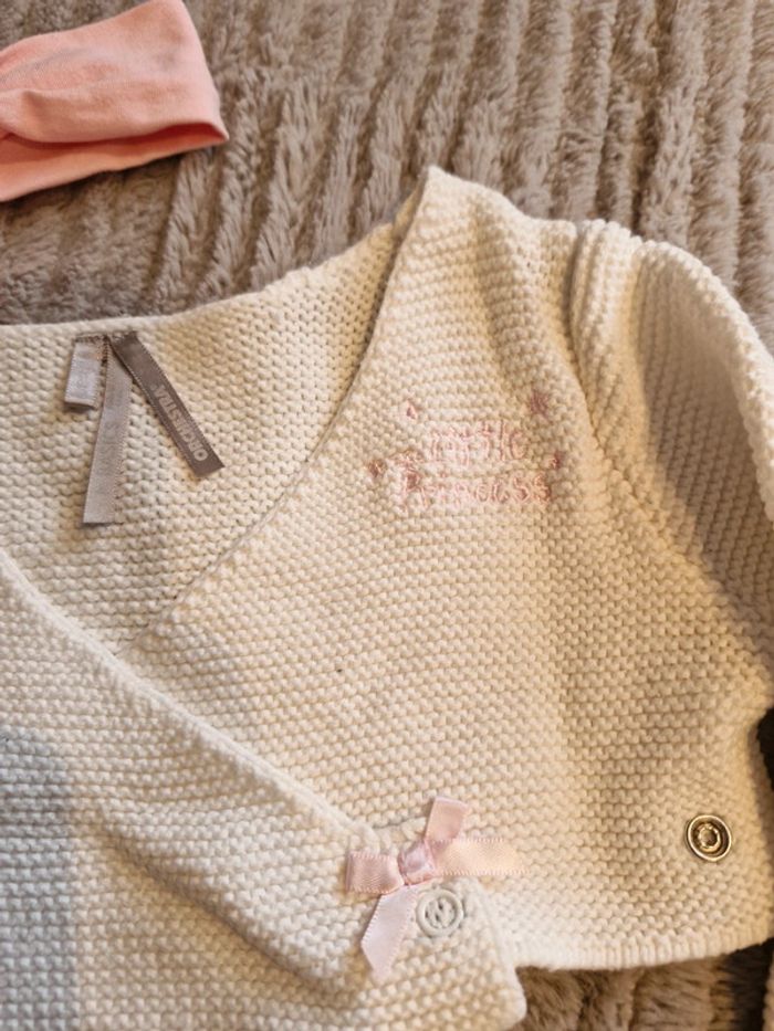 Gilet blanc et bandeau rose Orchestra 6 mois - photo numéro 2