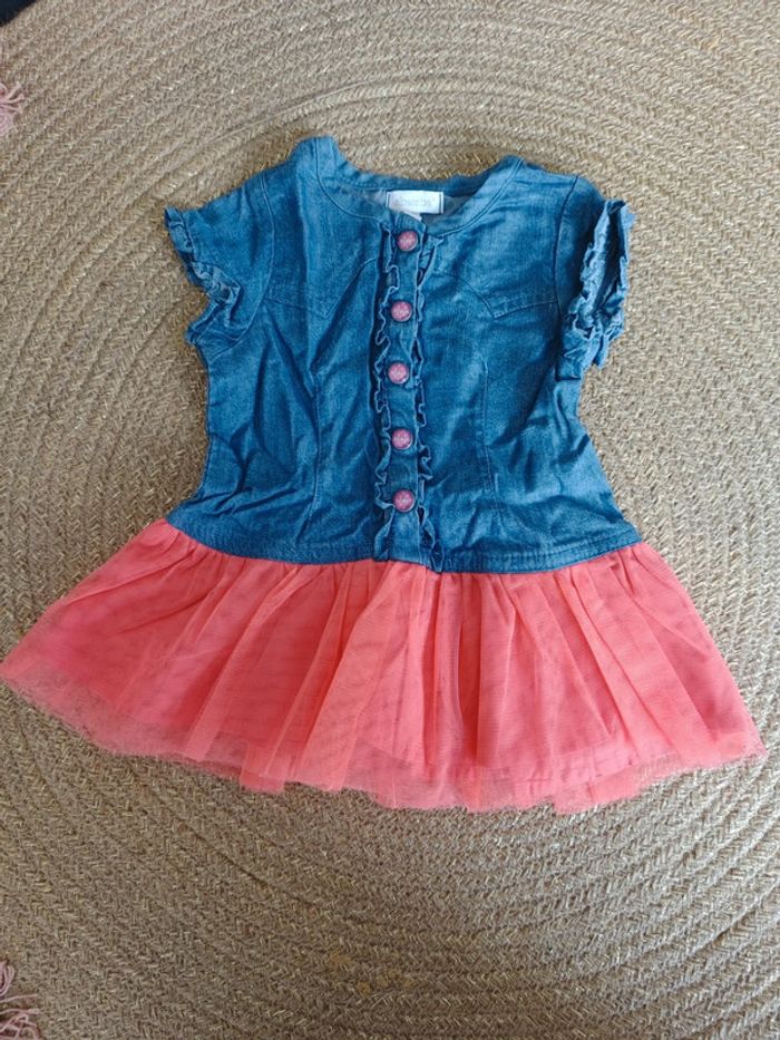 Robe été jean et tutu rose Absorba 6 mois