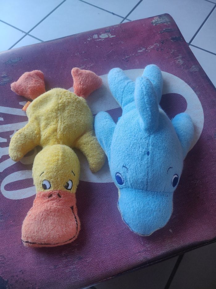 Canard et dauphin  tissu mousse