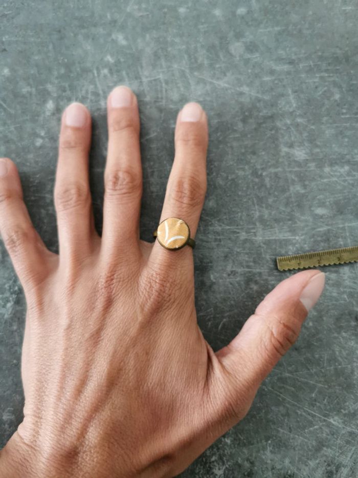 Bague réglable tissu neuve