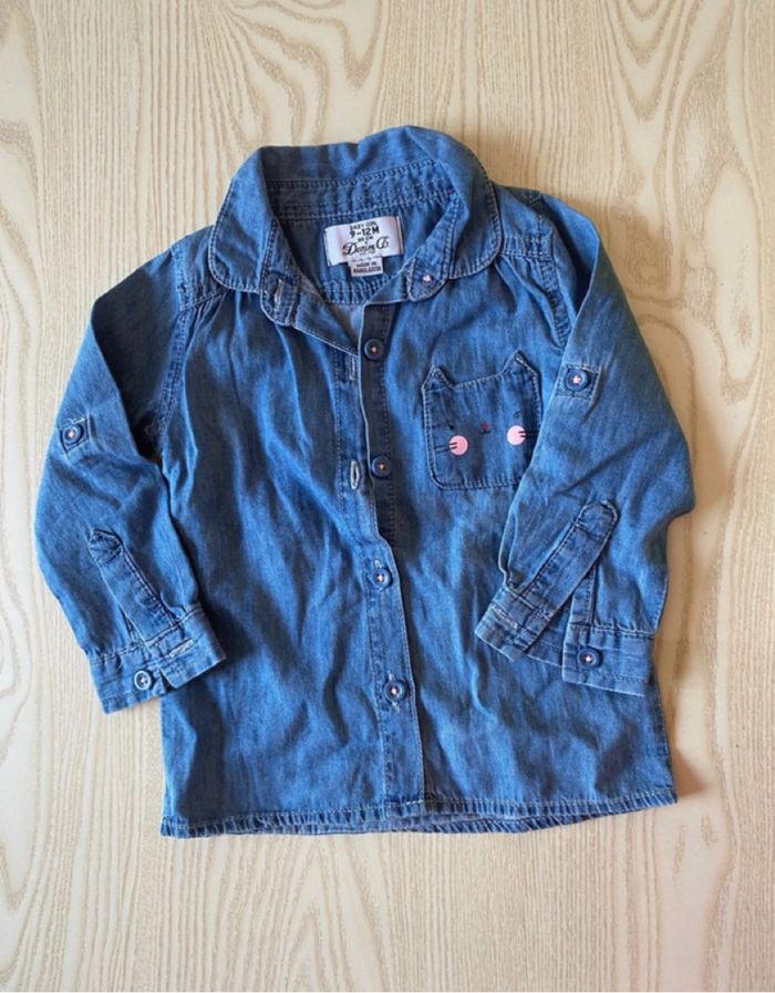Chemise manches longues fille 9/12 mois