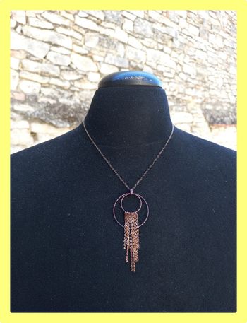 Collier pendentif "Cercles & Chaînes" en vermeil (Argent 925 plaqué or rose) - Diamantor