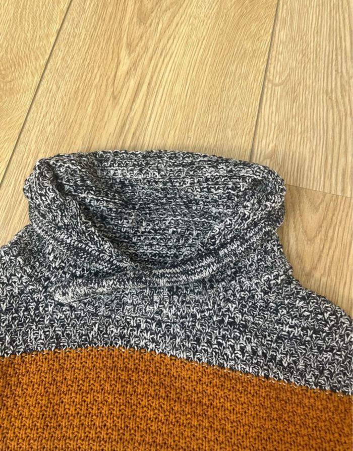 Pull col montant Kiabi bleu marine et chiné - photo numéro 3