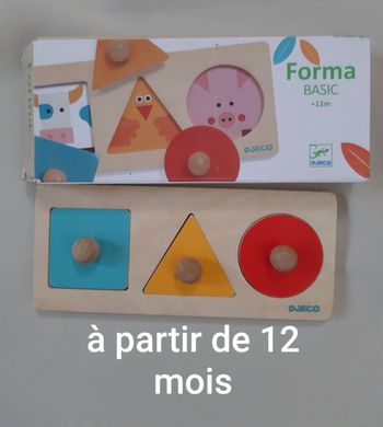 Puzzle en bois - formes géométriques à encastrer - FormaBasic - Djeco