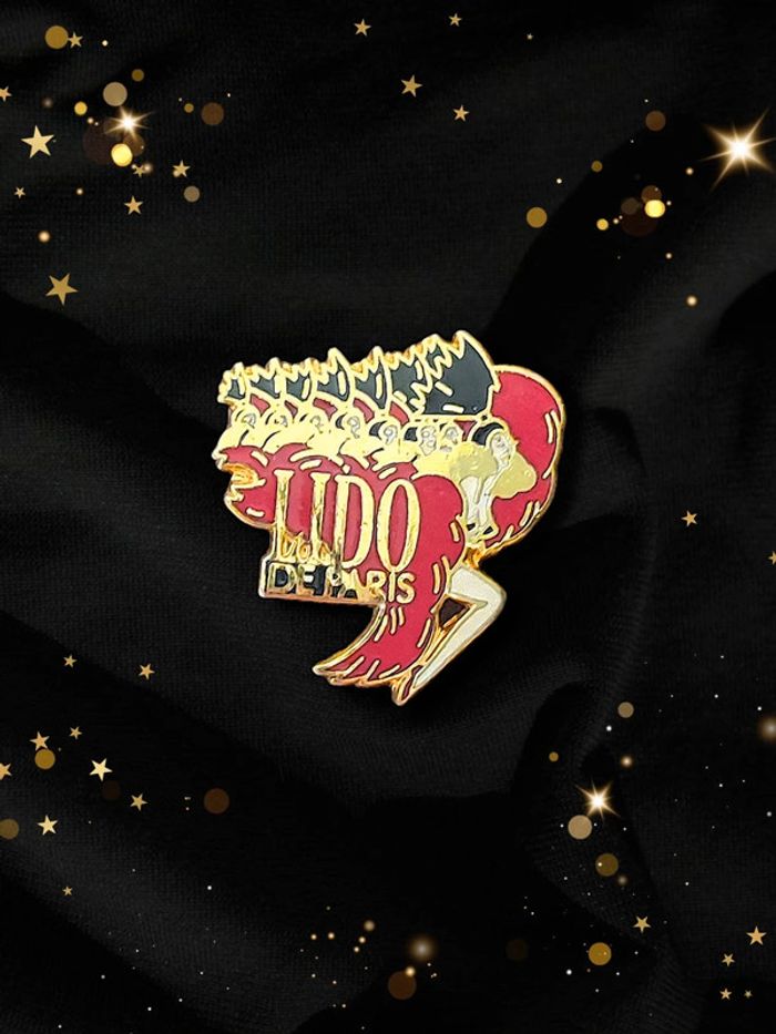Pin's cabaret doré rouge vintage / Lido de Paris