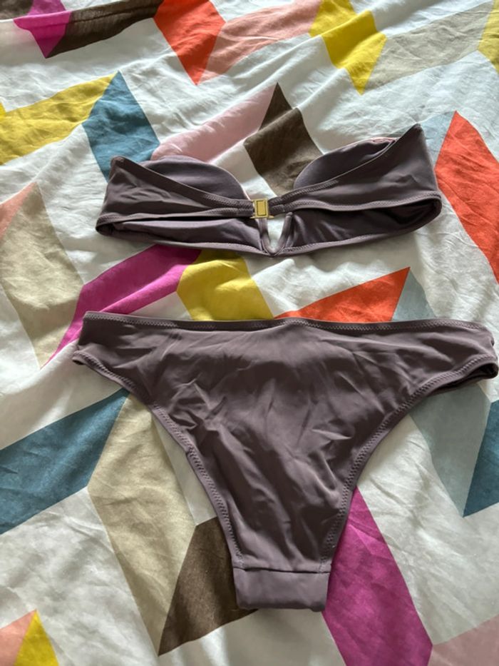 Maillot de bain deux pièces violet et rose - photo numéro 4