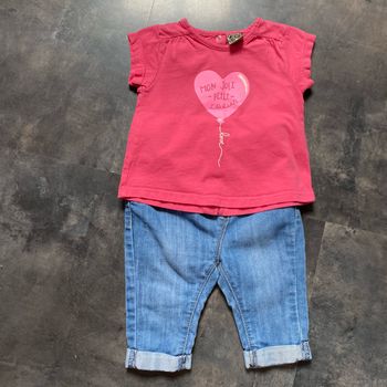 T-shirt et pantalon jeans 6 mois Tape à l’œil