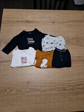 Lot de 5 tee shirt manche longue 6 mois
