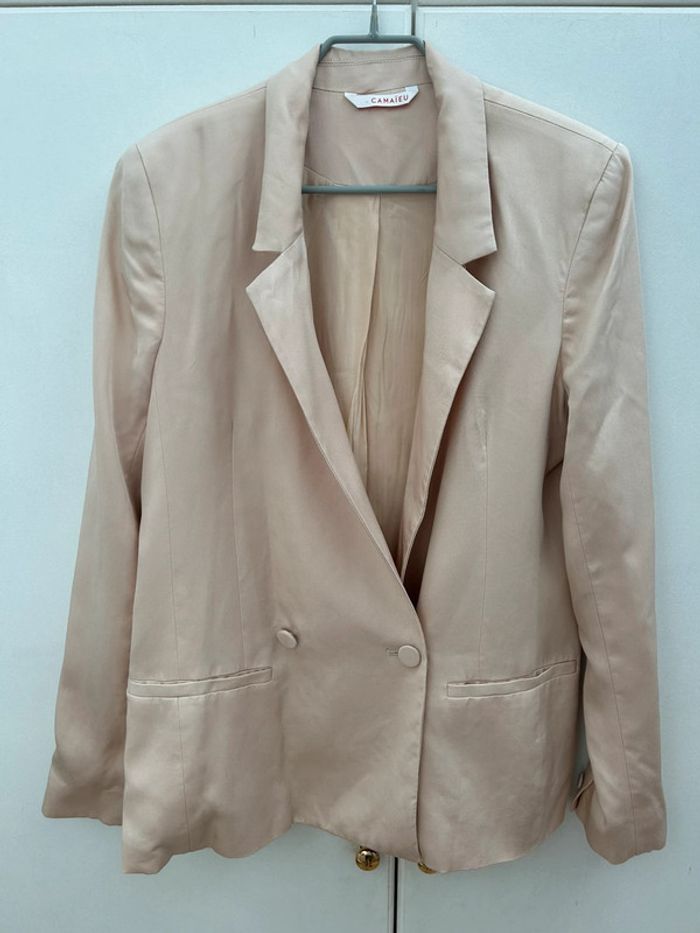 Veste blazer beige crème camaïeu taille 36 neuve - photo numéro 2