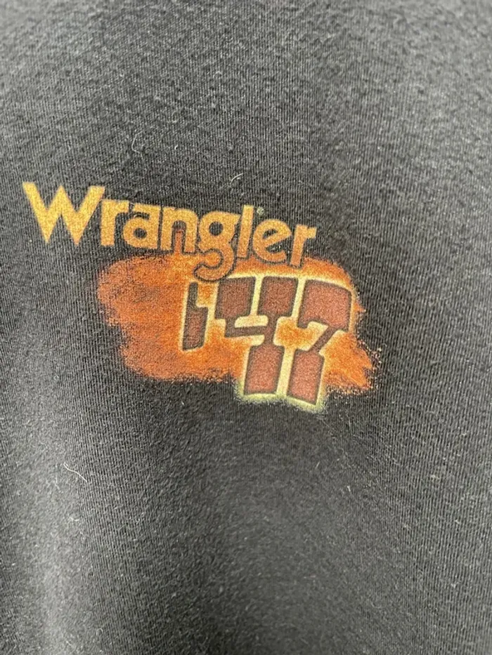 Wrangler Vintage Black T-shirt Bull Rider Mens XXL - photo numéro 3