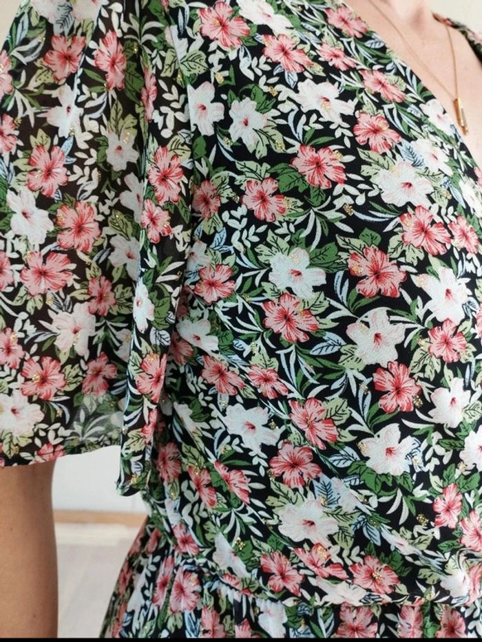 Robe longue fleurie - Flamant Rose - S - Parfait État - photo numéro 6