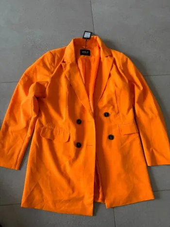 Long Blazer Only taille XL, valeur 50€, orange 88cm longueur