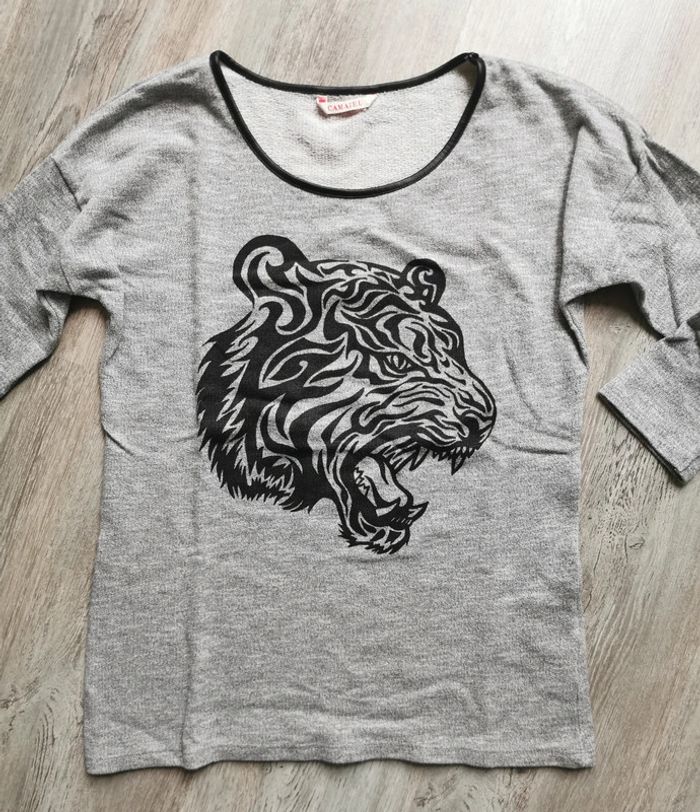 Sweat Camaïeu manche 3/4 taile M 38 - photo numéro 2