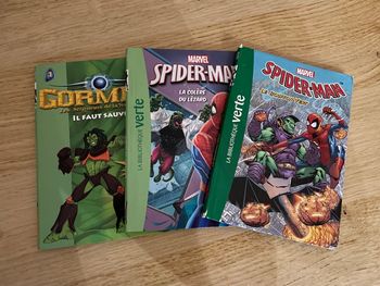 Lot 3 livres bibliothèque verte Spiderman+Gormiti