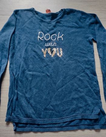 Pull a paillettes cœur 10 ans