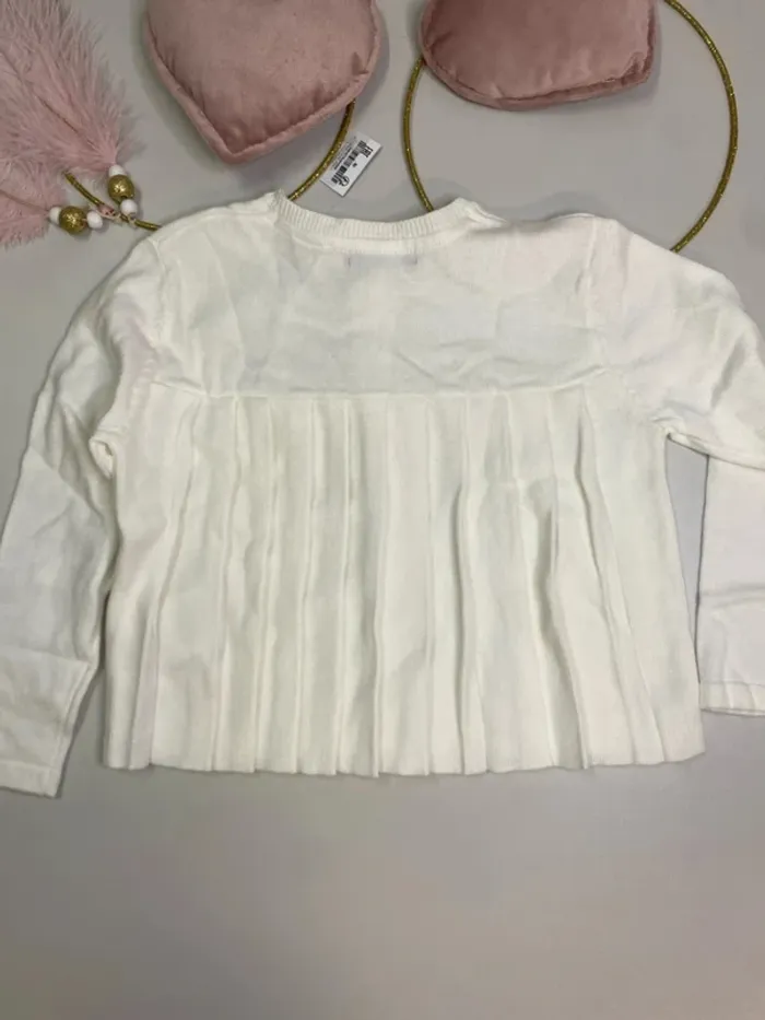 Gilet fille - blanc - neuf - Okaïdi - Taille 4 ans - photo numéro 4