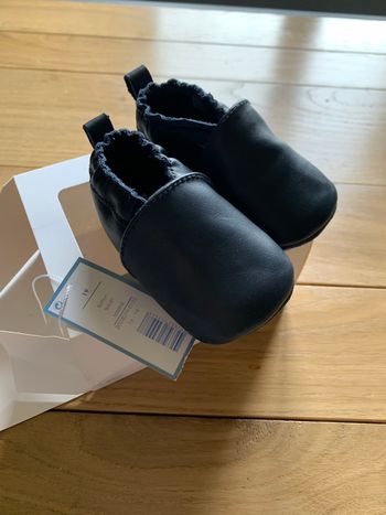 Chaussons jacadi bleu cuir