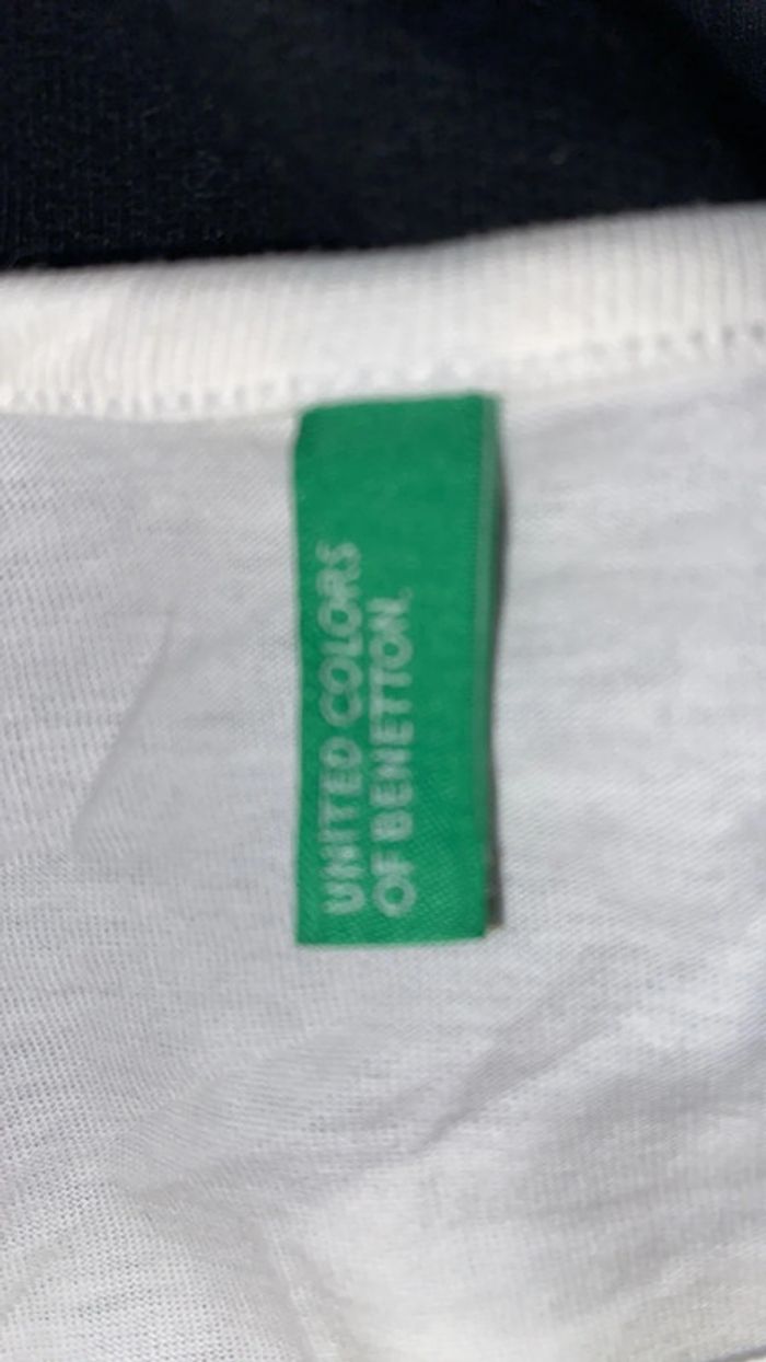 Haut benetton blanc astronomie 170 cm neuf - photo numéro 3